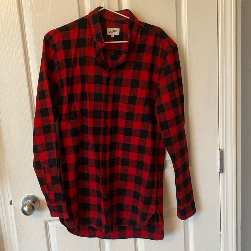 Frank and Oak red and Black Buffalo Check Shirt